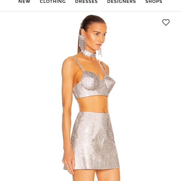 FWRD Nue Studio Jane Bullet Bra in Metallic Silver xs nye night out - Picture 13 of 16